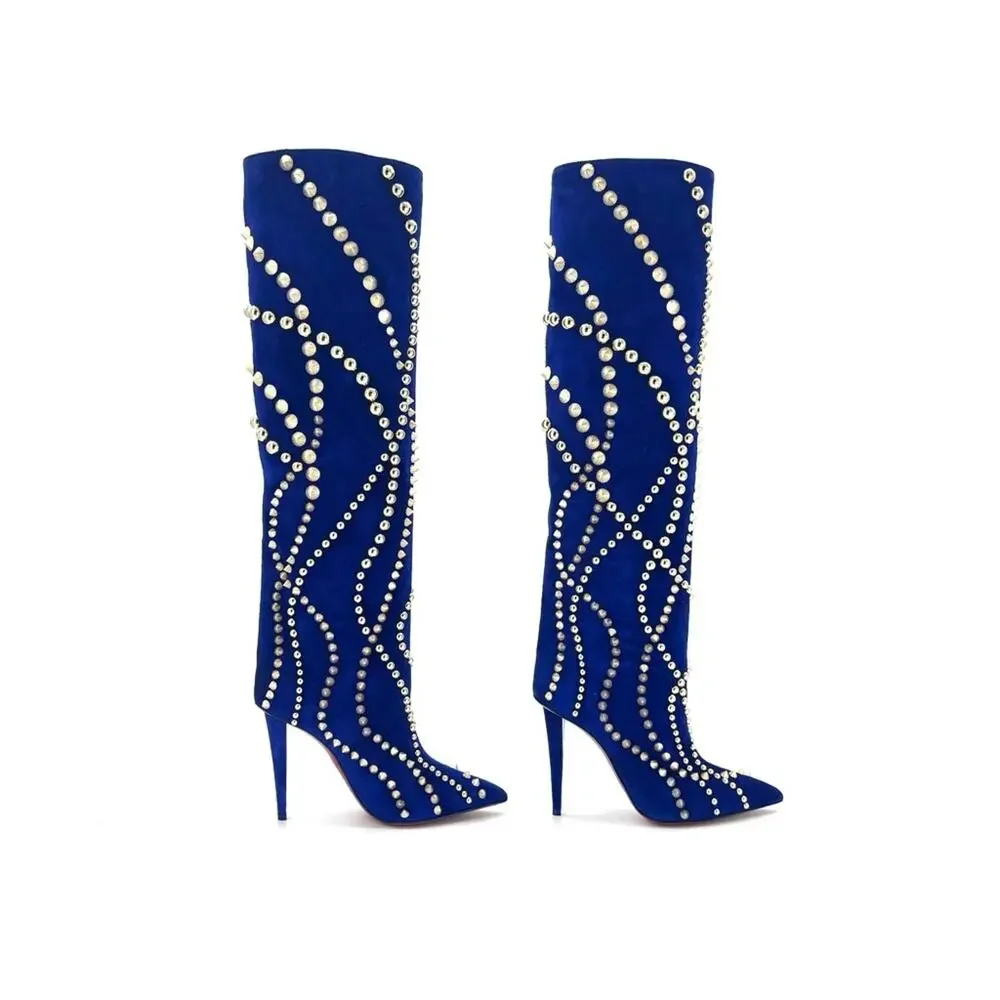 NIB Christian Louboutin Astrilarge Botta Pika 100 Galactiqueen OTK Boots 37